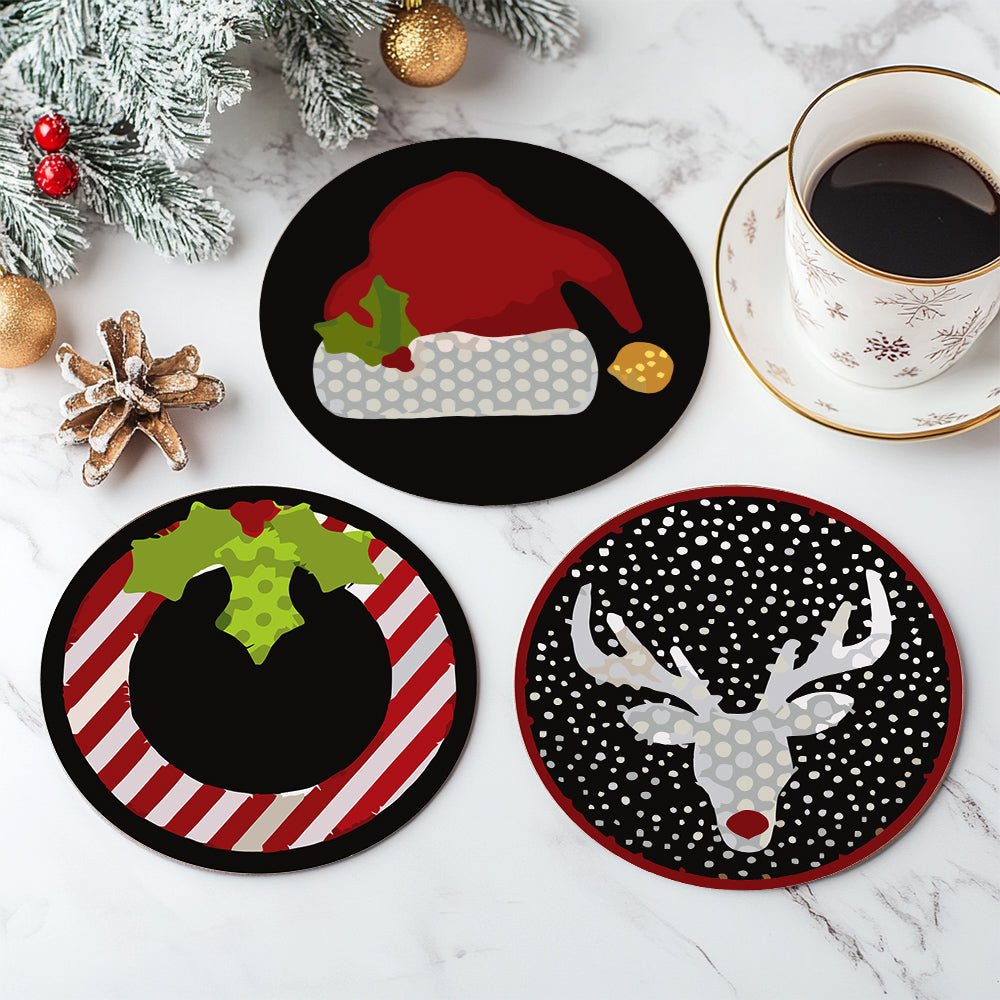 Classic Christmas Icons - Coasters Paint by Numbers Kit (4 Pieces) paint by numbers kit