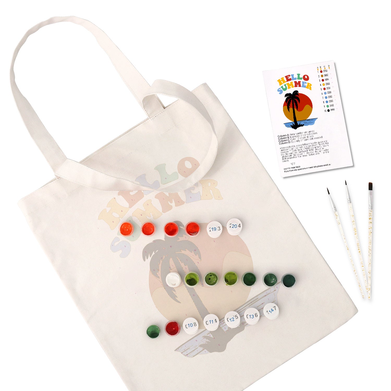 Hello Summer Carry Bag paint by numbers kit