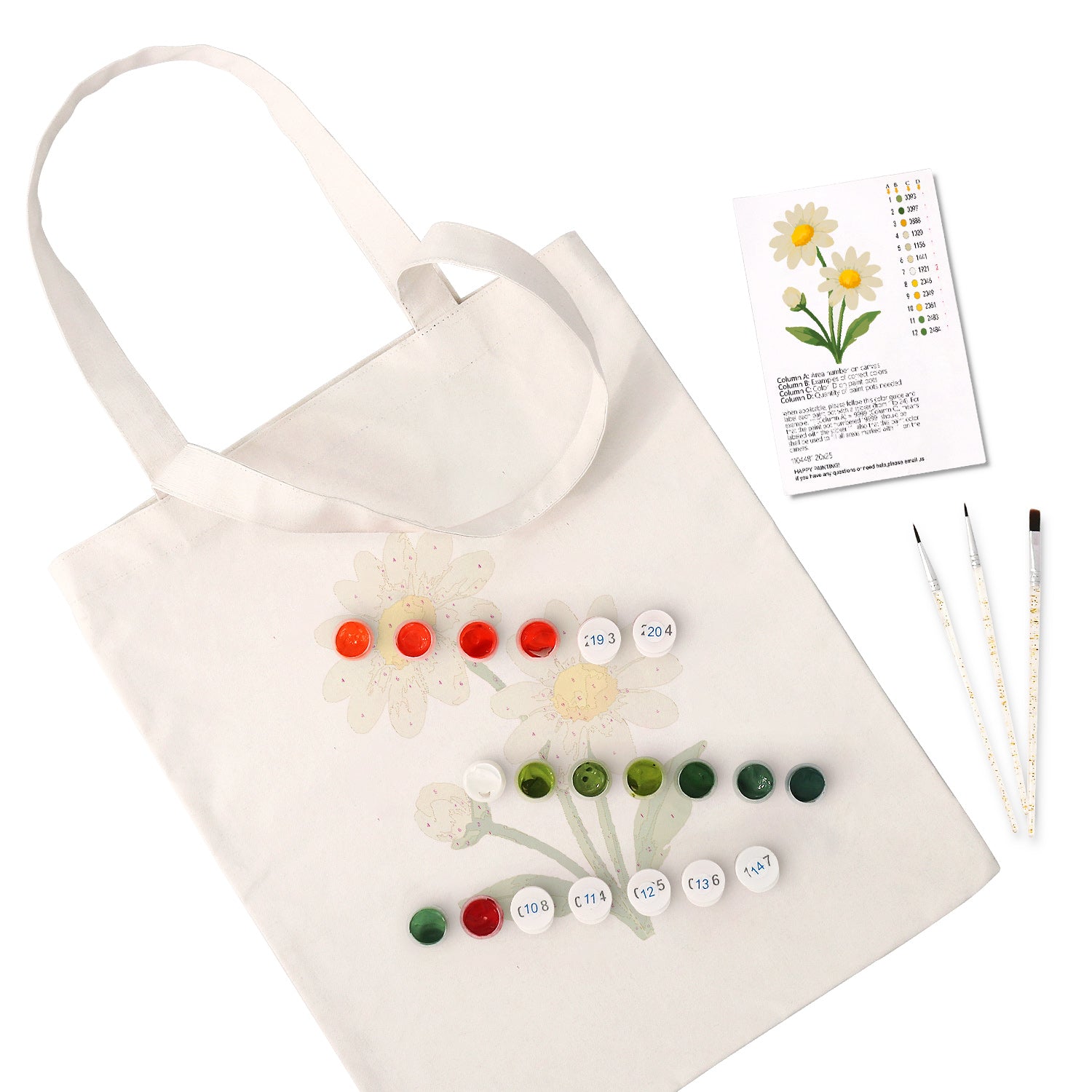 Daisy Day Carry Bag paint by numbers kit