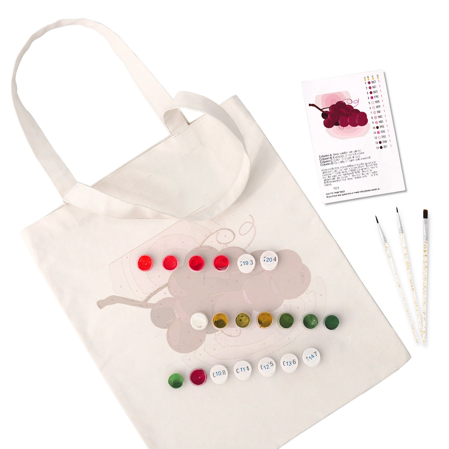 Velvet Grapes Carry Bag paint by numbers kit