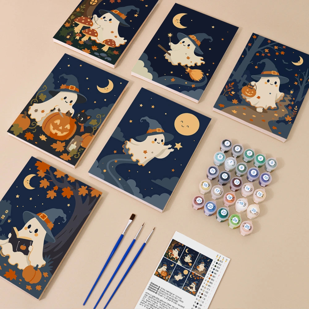 Little Witch Ghosts - Mini Paint by Numbers (6 Pieces)