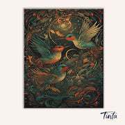 Golden Hummingbirds paint by numbers kit