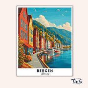 Bergen - Travel Poster paint by numbers kit