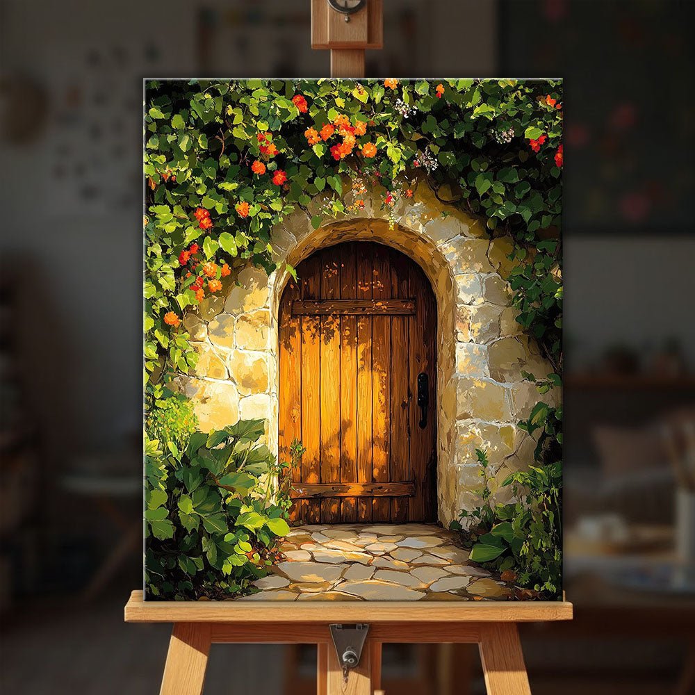 Sunset Garden Gate paint by numbers kit