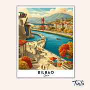 Bilbao - Travel Poster paint by numbers kit