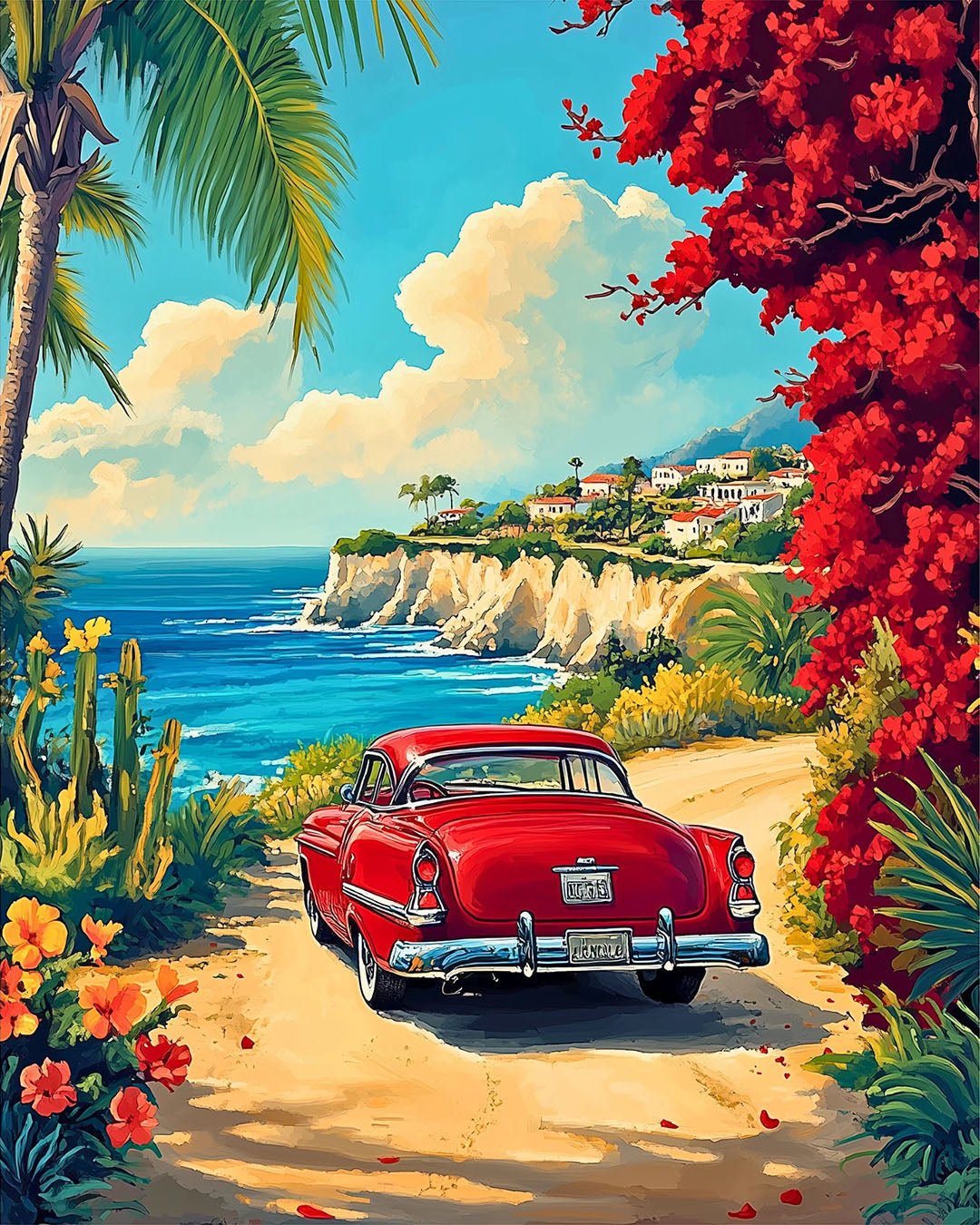 Classic Red Vintage paint by numbers kit