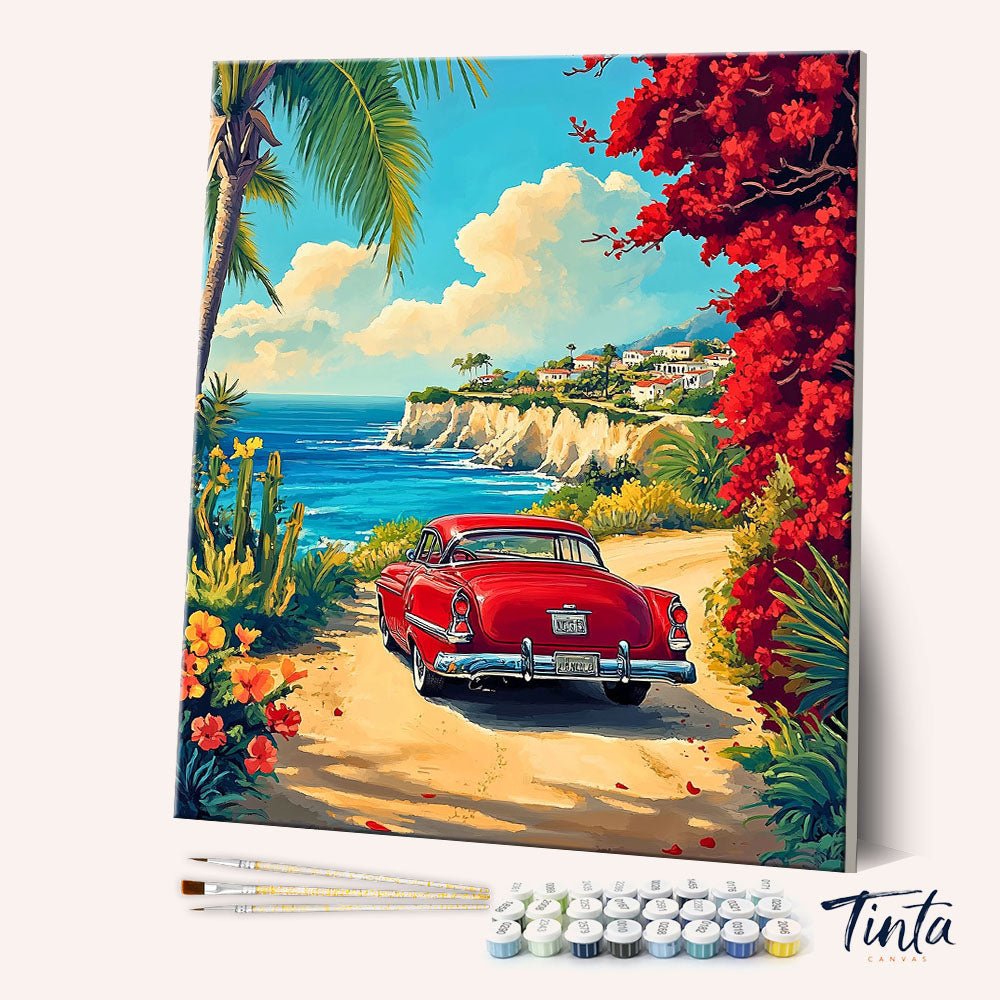 Classic Red Vintage paint by numbers kit