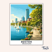 Boston - Travel Poster paint by numbers kit