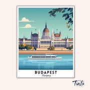 Budapest - Travel Poster paint by numbers kit