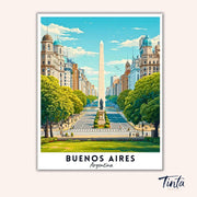 Buenos Aires - Travel Poster paint by numbers kit