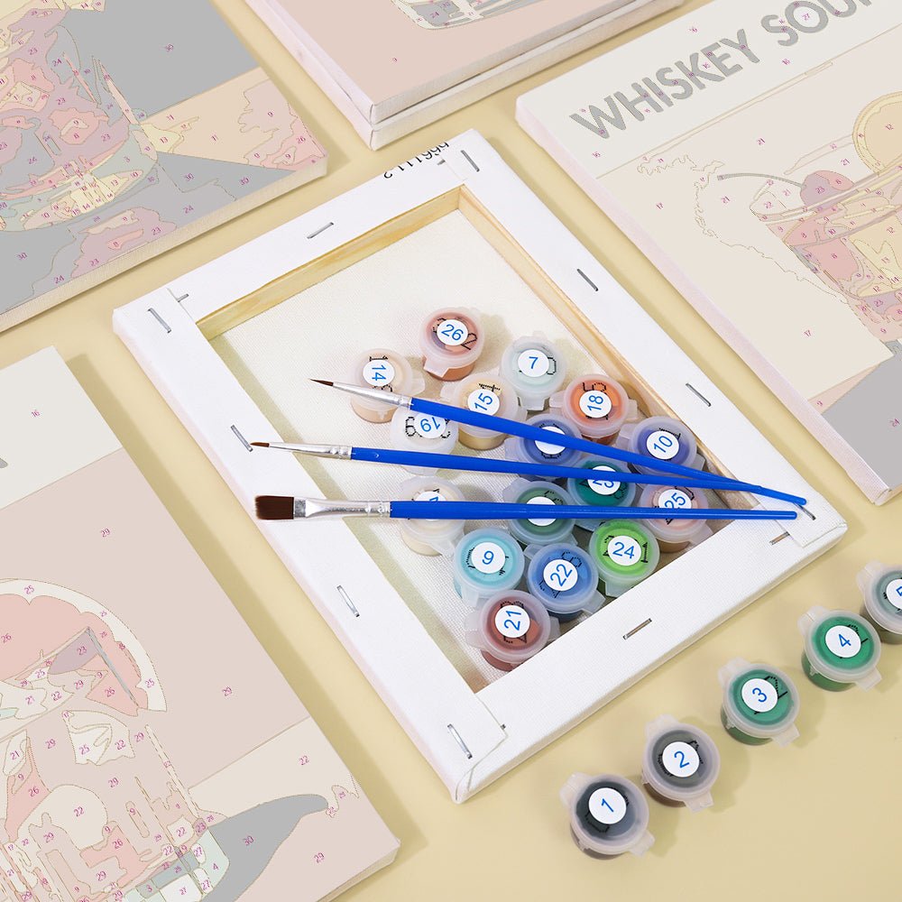 Midnight Mixology - Mini Paint by Numbers Kit (6 Pieces) paint by numbers kit