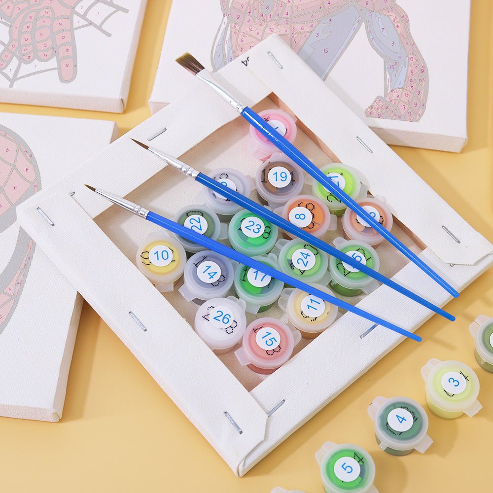 Web Hero Minis - Mini Paint by Numbers Kit (6 Pieces) paint by numbers kit