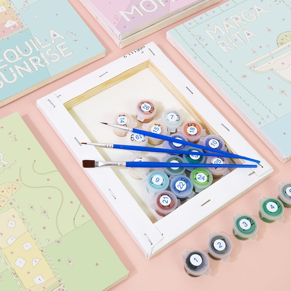 Cocktail Classics - Mini Paint by Numbers Kit (6 Pieces) paint by numbers kit
