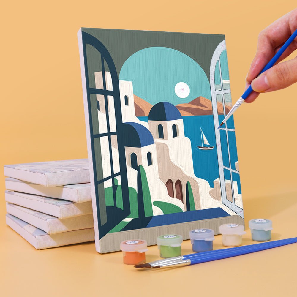 Mediterranean Archways - Mini Paint by Numbers Kit (6 Pieces) paint by numbers kit