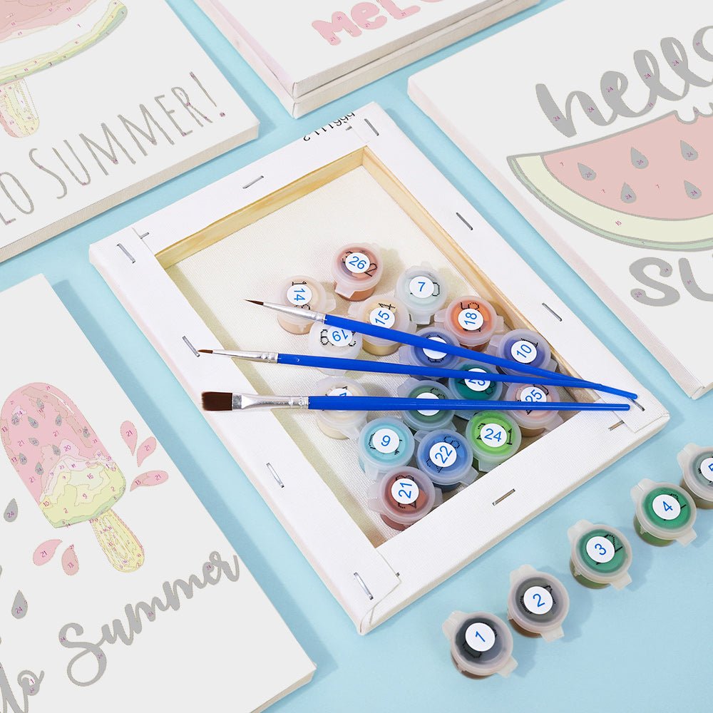 Hello Summer Melon - Mini Paint by Numbers Kit (6 Pieces) paint by numbers kit