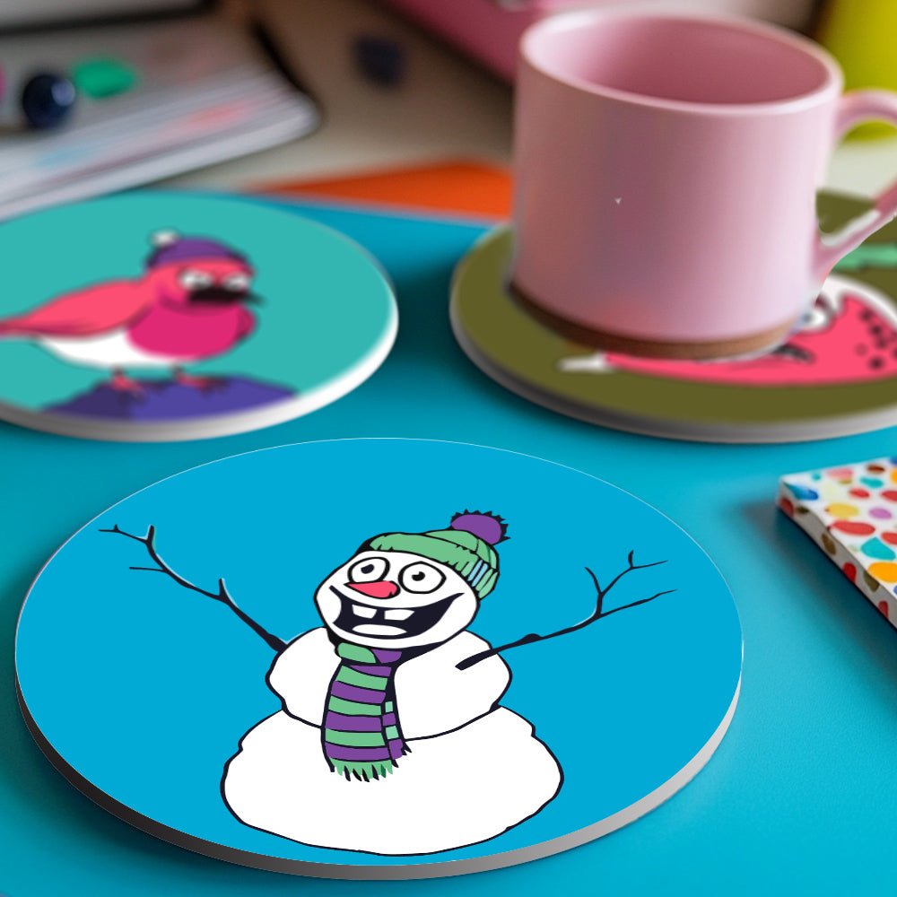 Merry Little Winter Friends - Coasters Paint by Numbers Kit (4 Pieces) paint by numbers kit