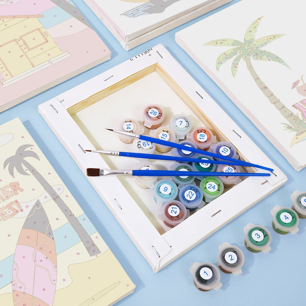Endless Summer Escape - Mini Paint by Numbers Kit (6 Pieces) paint by numbers kit