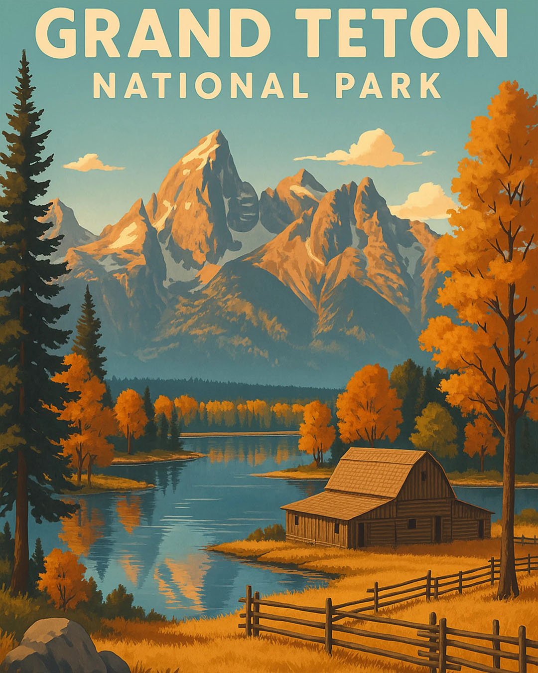 Grand Teton National Park paint by numbers kit