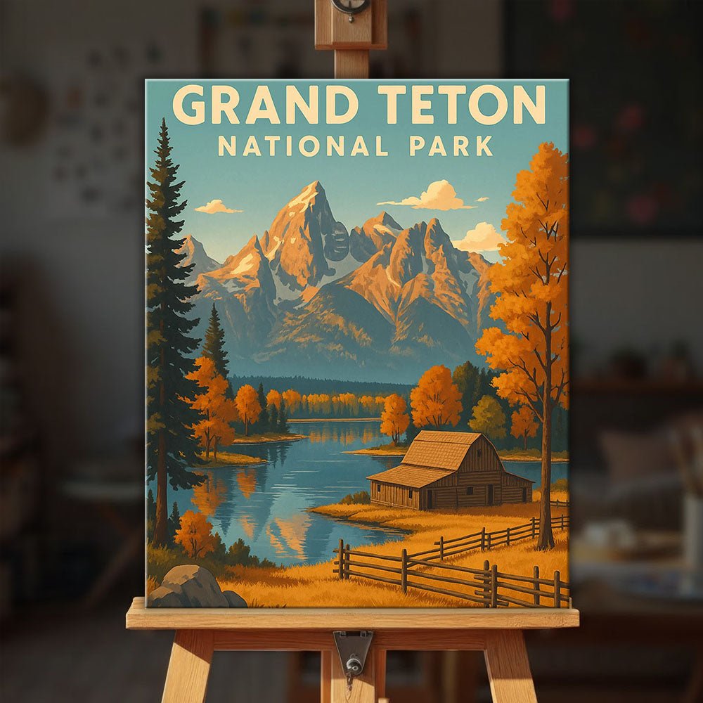 Grand Teton National Park paint by numbers kit