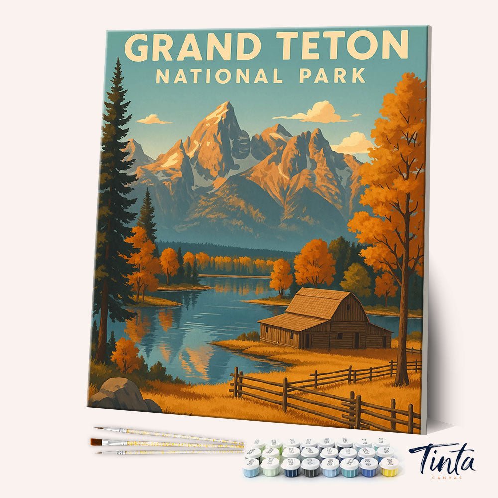 Grand Teton National Park paint by numbers kit
