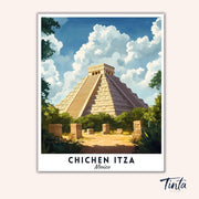 Chichen Itza - Travel Poster paint by numbers kit
