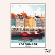 Copenhagen - Travel Poster paint by numbers kit