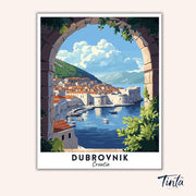 Dubrovnik - Travel Poster paint by numbers kit