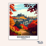 Edinburgh - Travel Poster paint by numbers kit