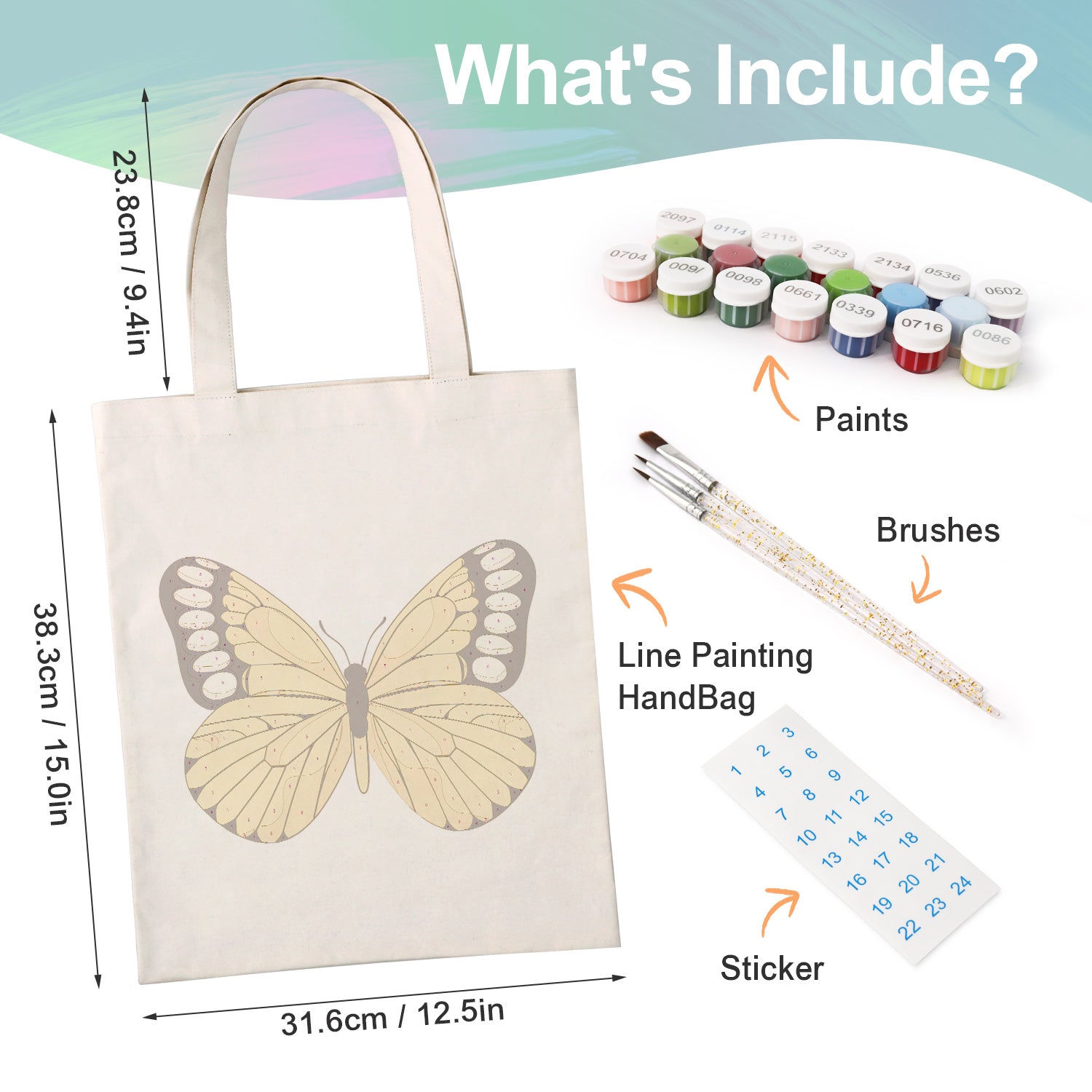 Sunrise Butterfly Carry Bag paint by numbers kit