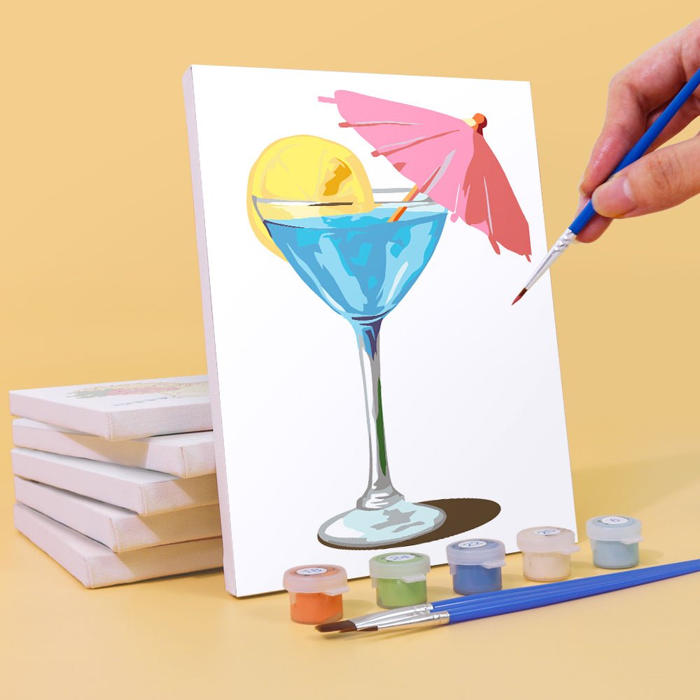 Sunlit Sips - Mini Paint by Numbers Kit (6 Pieces) paint by numbers kit