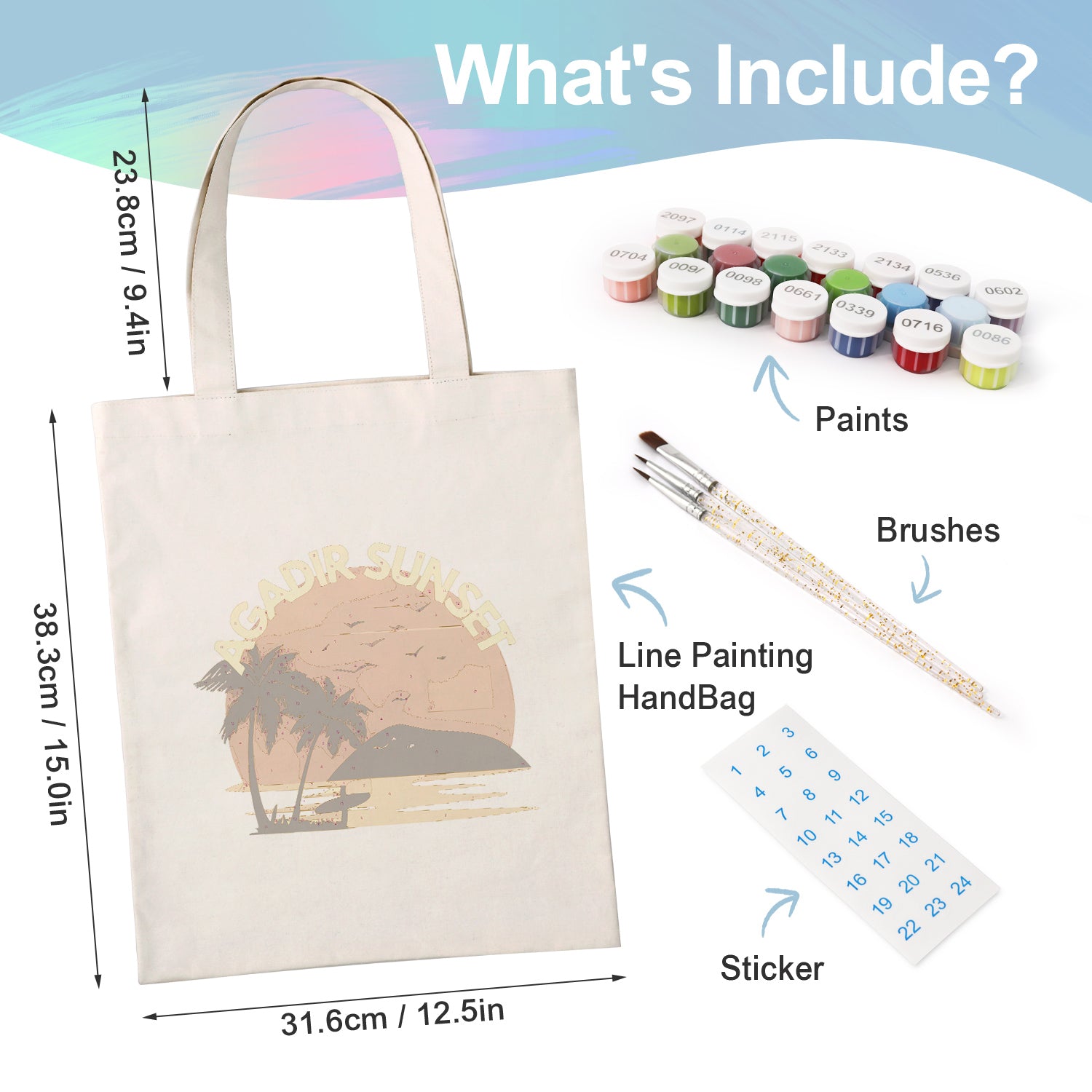 Agadir Sunset Carry Bag paint by numbers kit