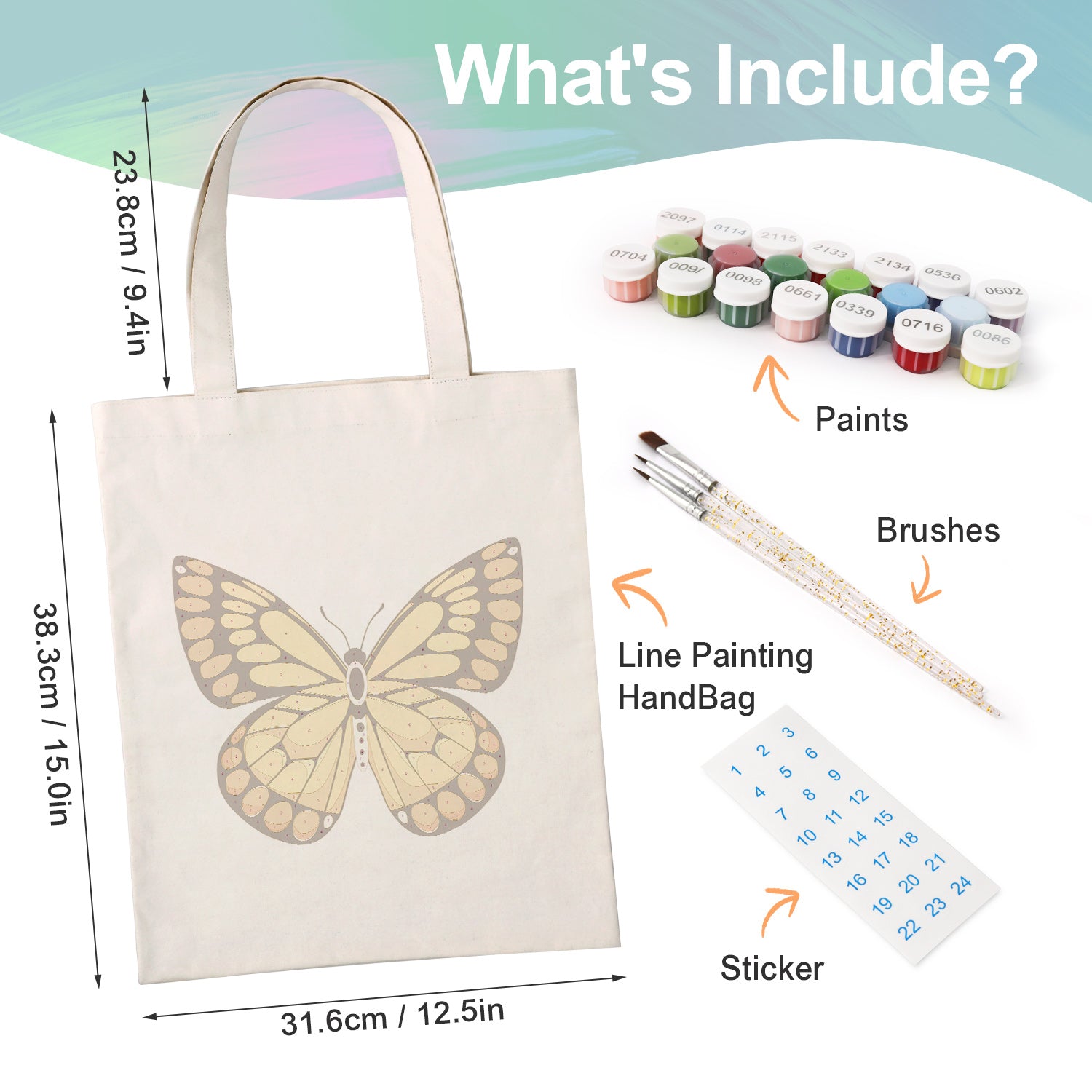 Monarch Butterfly Carry Bag paint by numbers kit