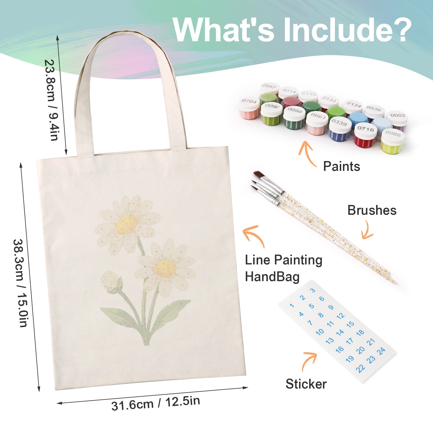 Daisy Day Carry Bag paint by numbers kit