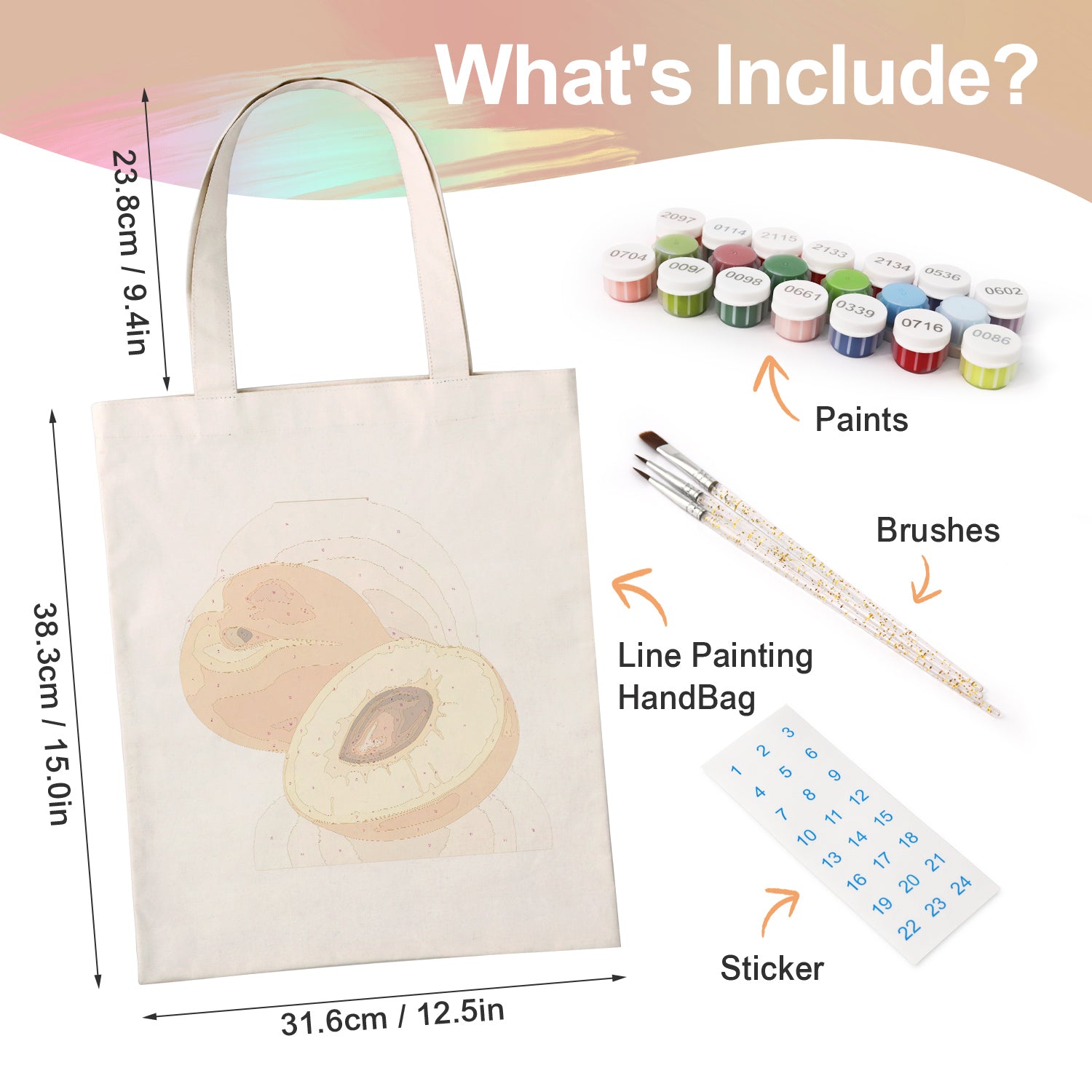 Apricot Glow Carry Bag paint by numbers kit