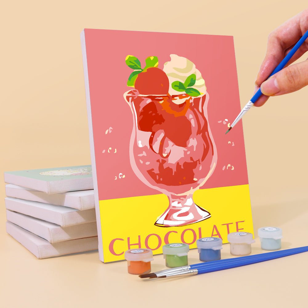 Chocolate Treats - Mini Paint by Numbers Kit (6 Pieces) paint by numbers kit