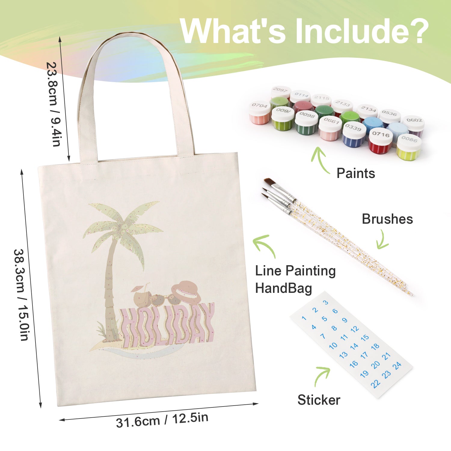 Island Holiday Carry Bag paint by numbers kit