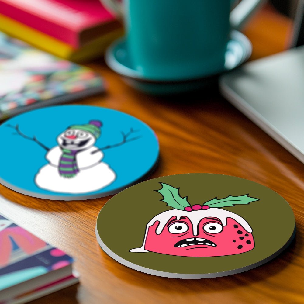 Merry Little Winter Friends - Coasters Paint by Numbers Kit (4 Pieces) paint by numbers kit