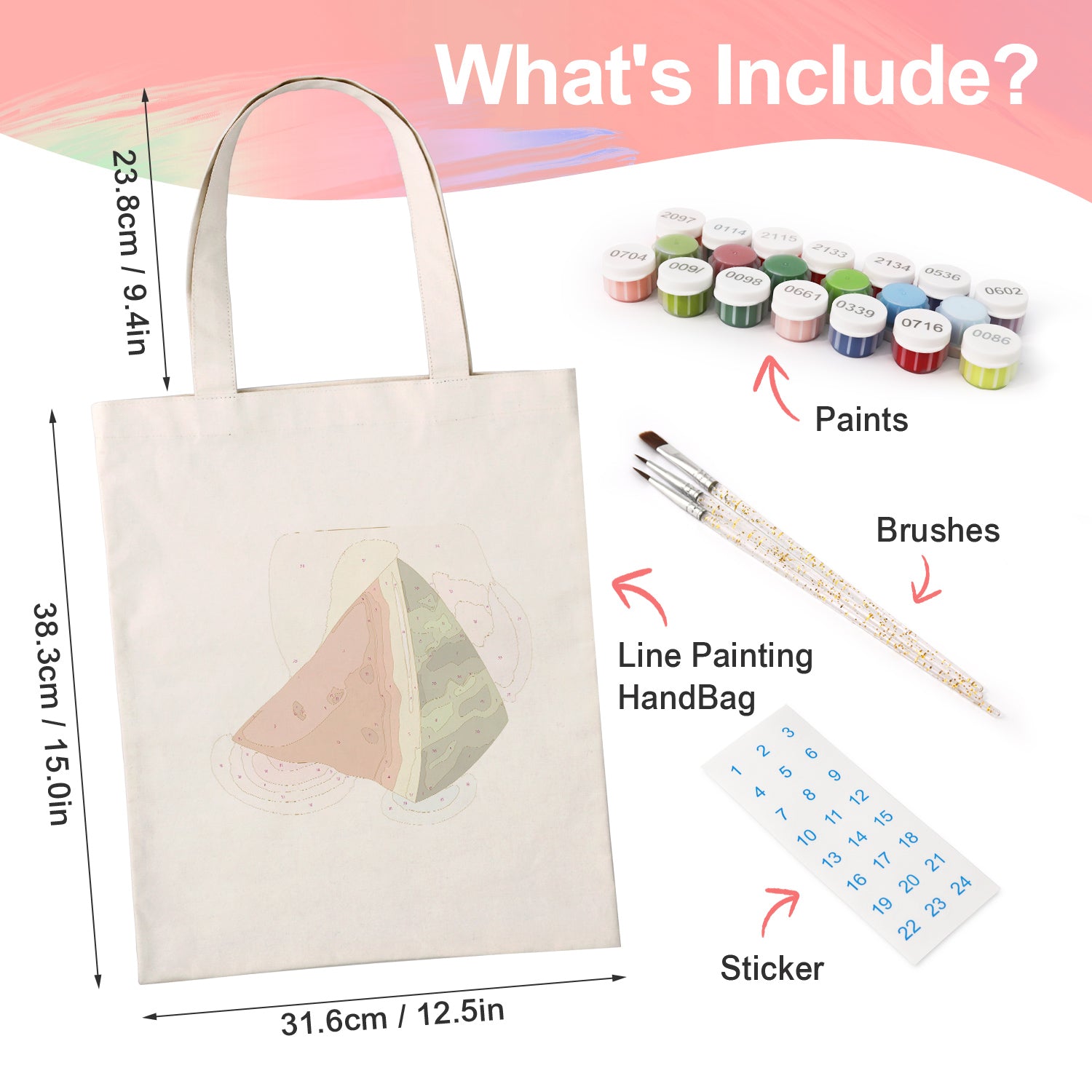 Juicy Watermelon Carry Bag paint by numbers kit