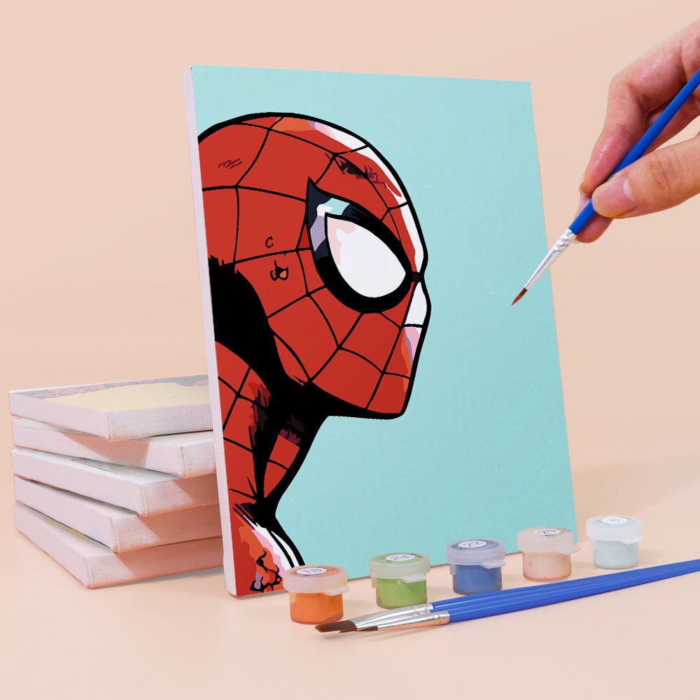 Spider Hero Minis - Mini Paint by Numbers Kit (6 Pieces) paint by numbers kit