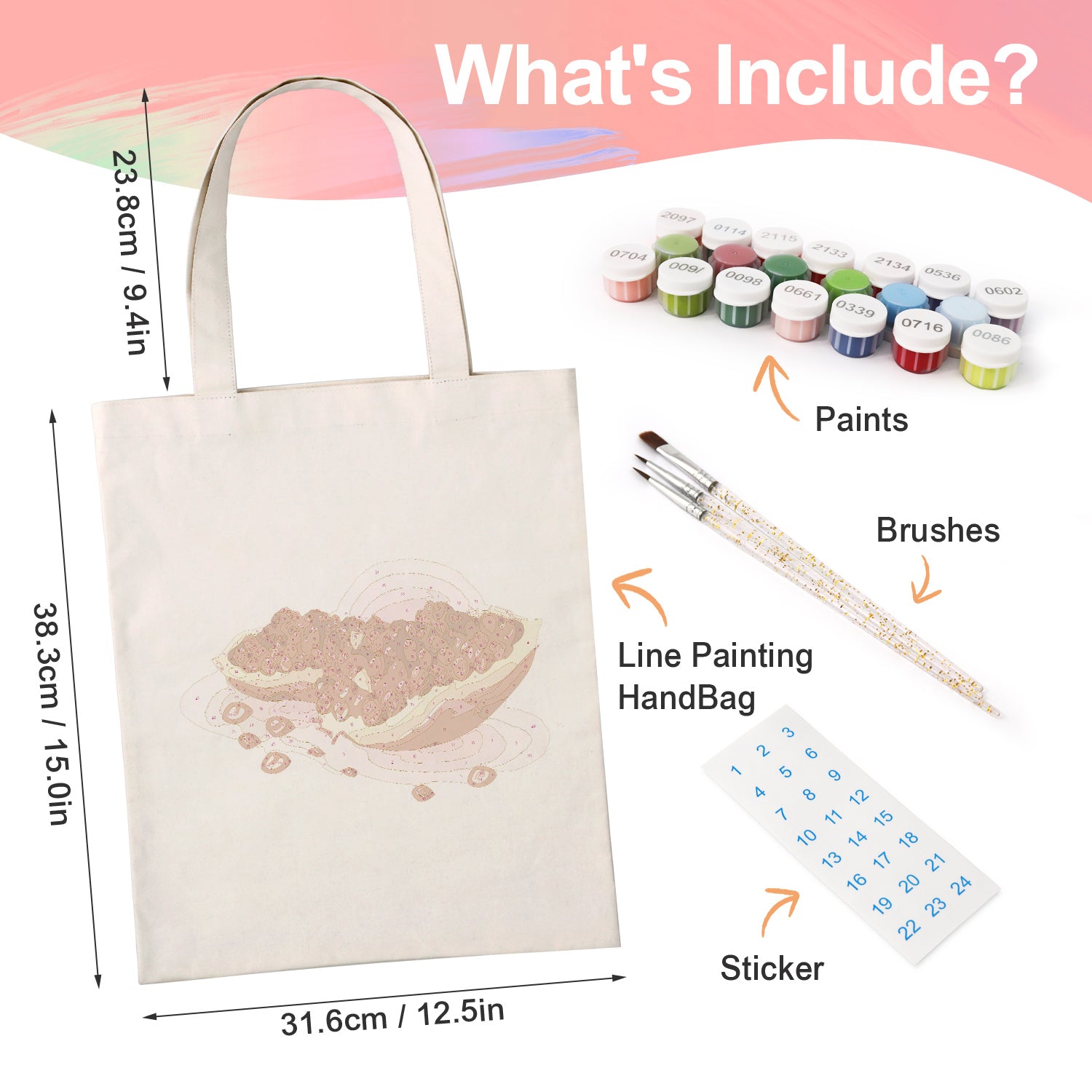 Ruby Pomegranate Carry Bag paint by numbers kit