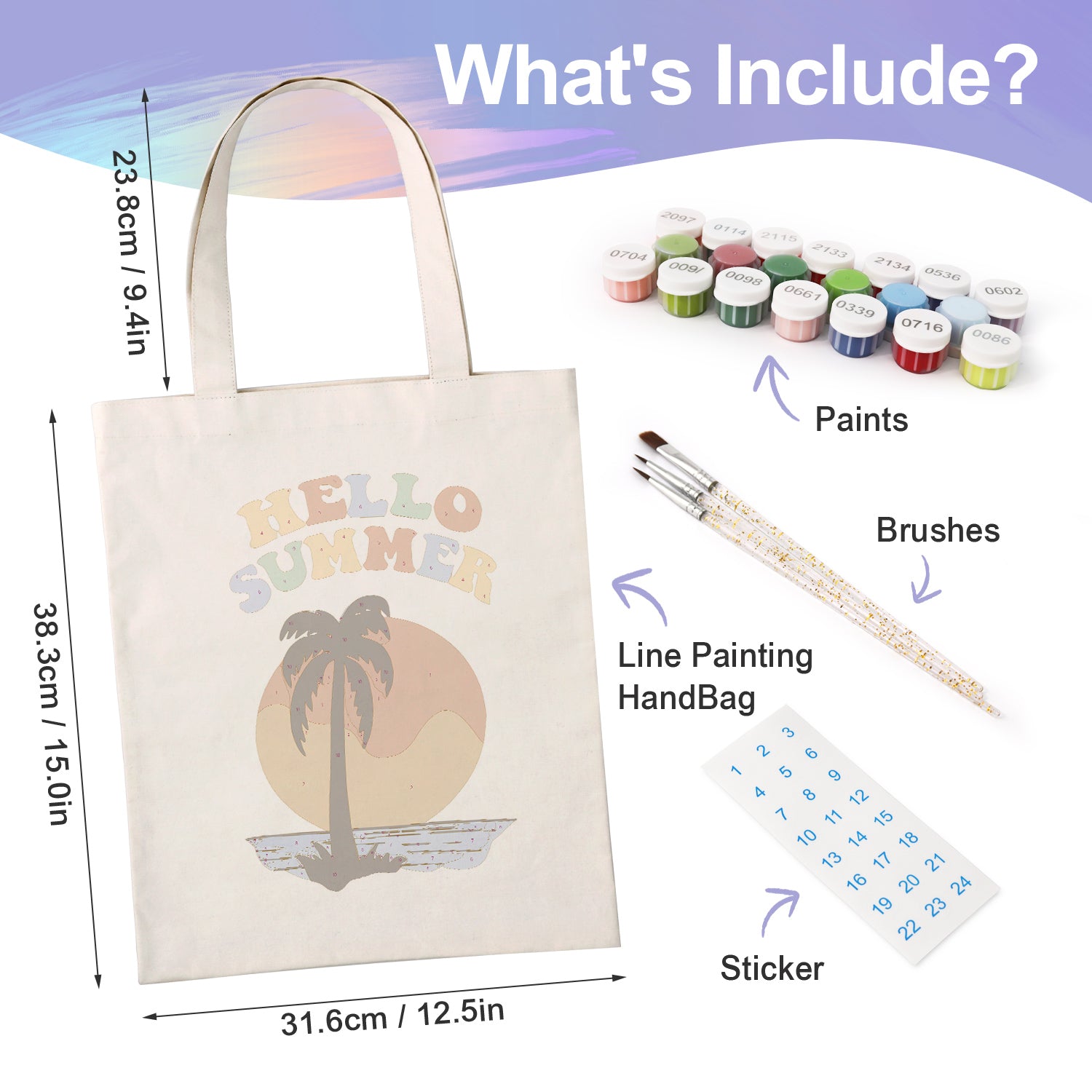 Hello Summer Carry Bag paint by numbers kit