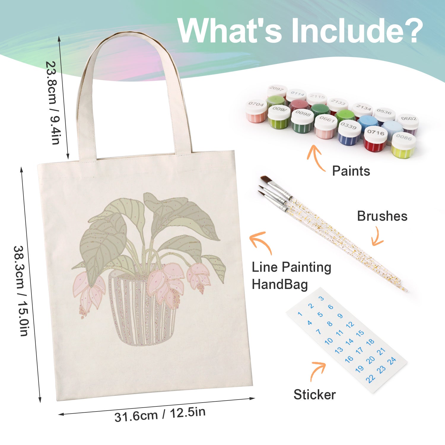 Blush Bloom Carry Bag paint by numbers kit