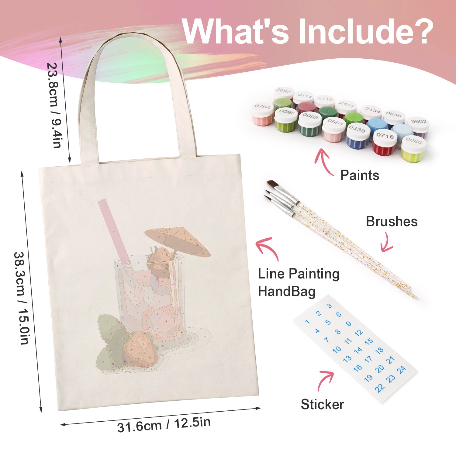 Strawberry Bliss Carry Bag paint by numbers kit