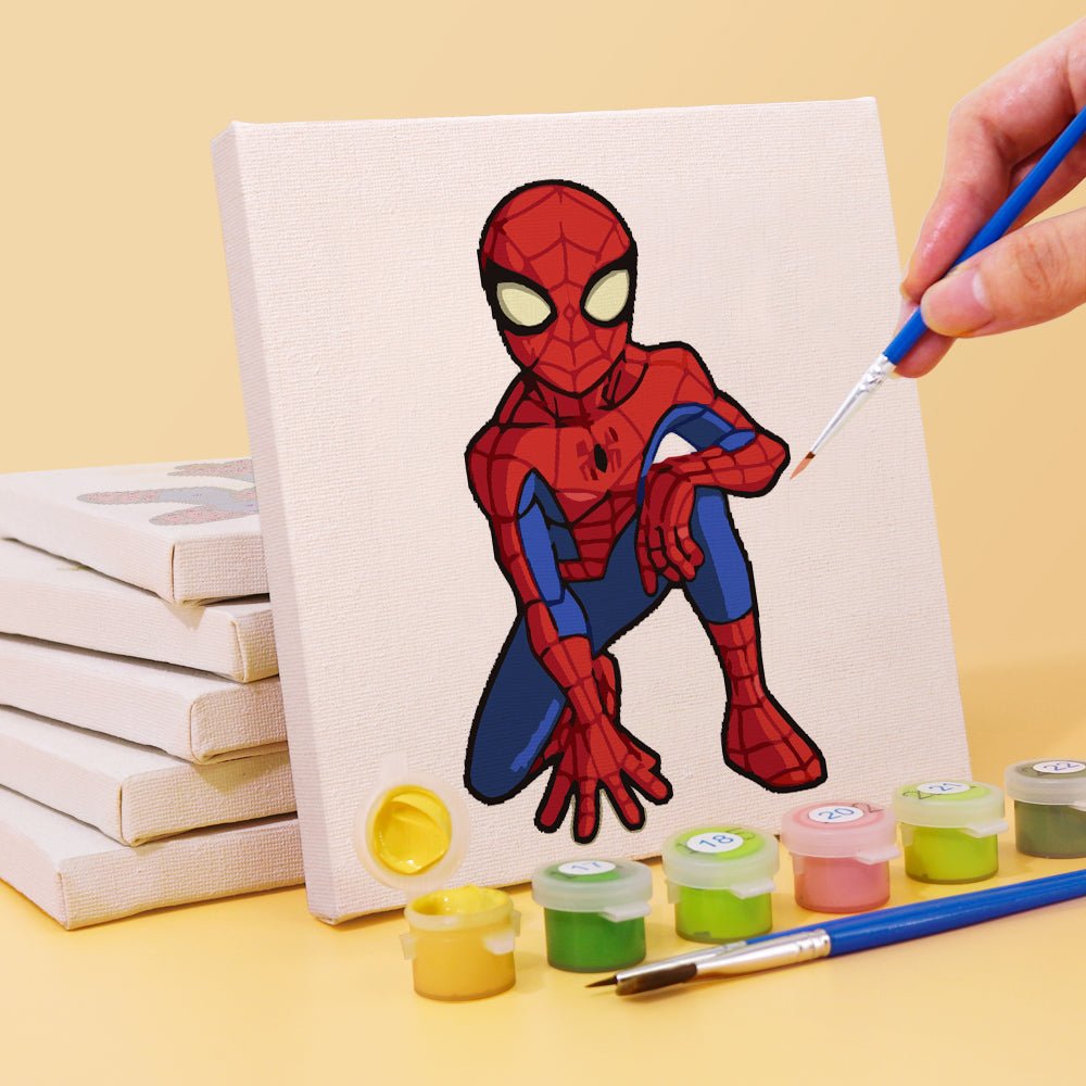 Web Hero Minis - Mini Paint by Numbers Kit (6 Pieces) paint by numbers kit