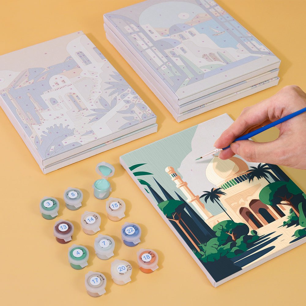 Mediterranean Archways - Mini Paint by Numbers Kit (6 Pieces) paint by numbers kit
