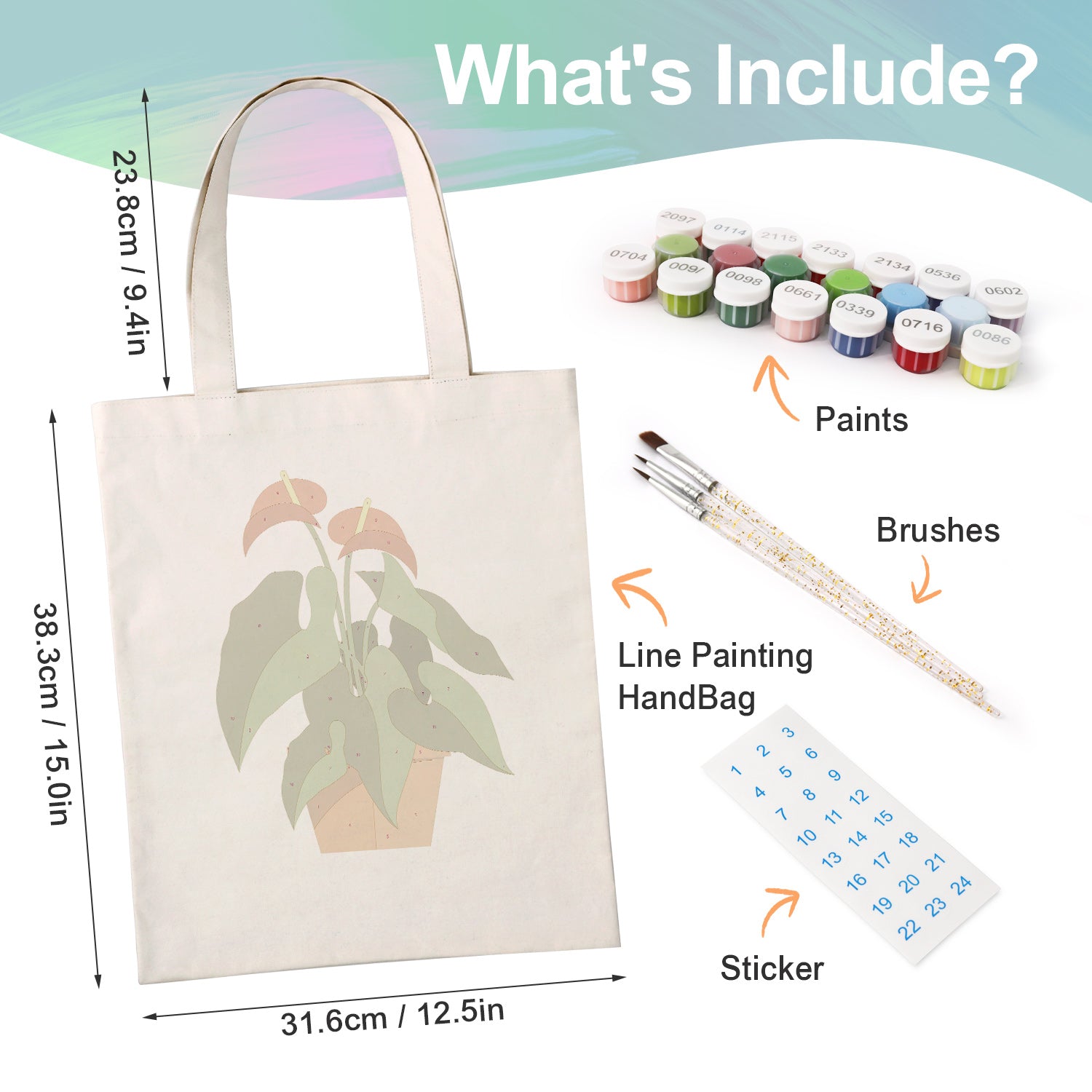 Anthurium Plant Carry Bag paint by numbers kit