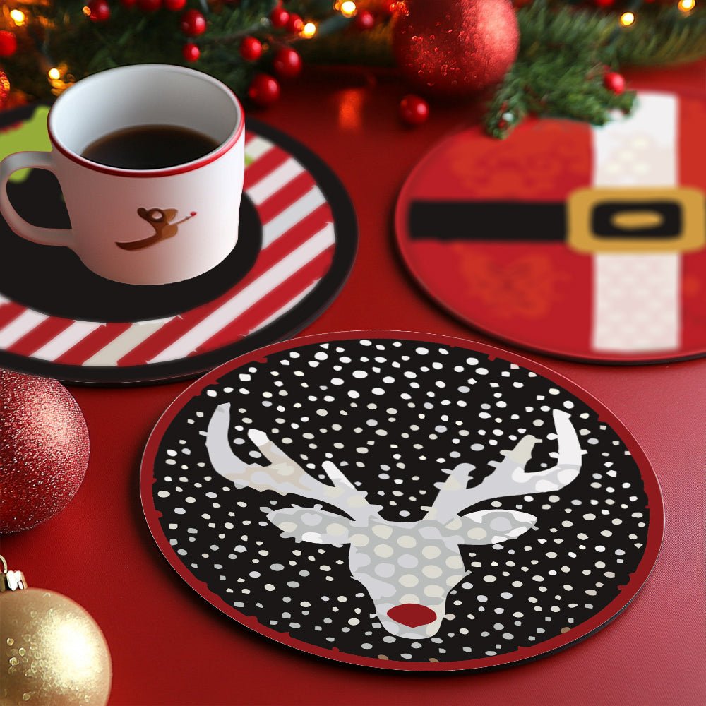 Classic Christmas Icons - Coasters Paint by Numbers Kit (4 Pieces) paint by numbers kit