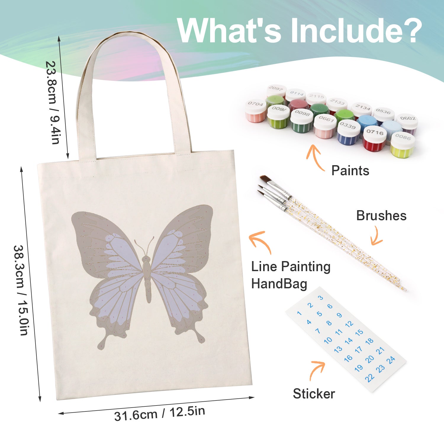 Sapphire Butterfly Carry Bag paint by numbers kit