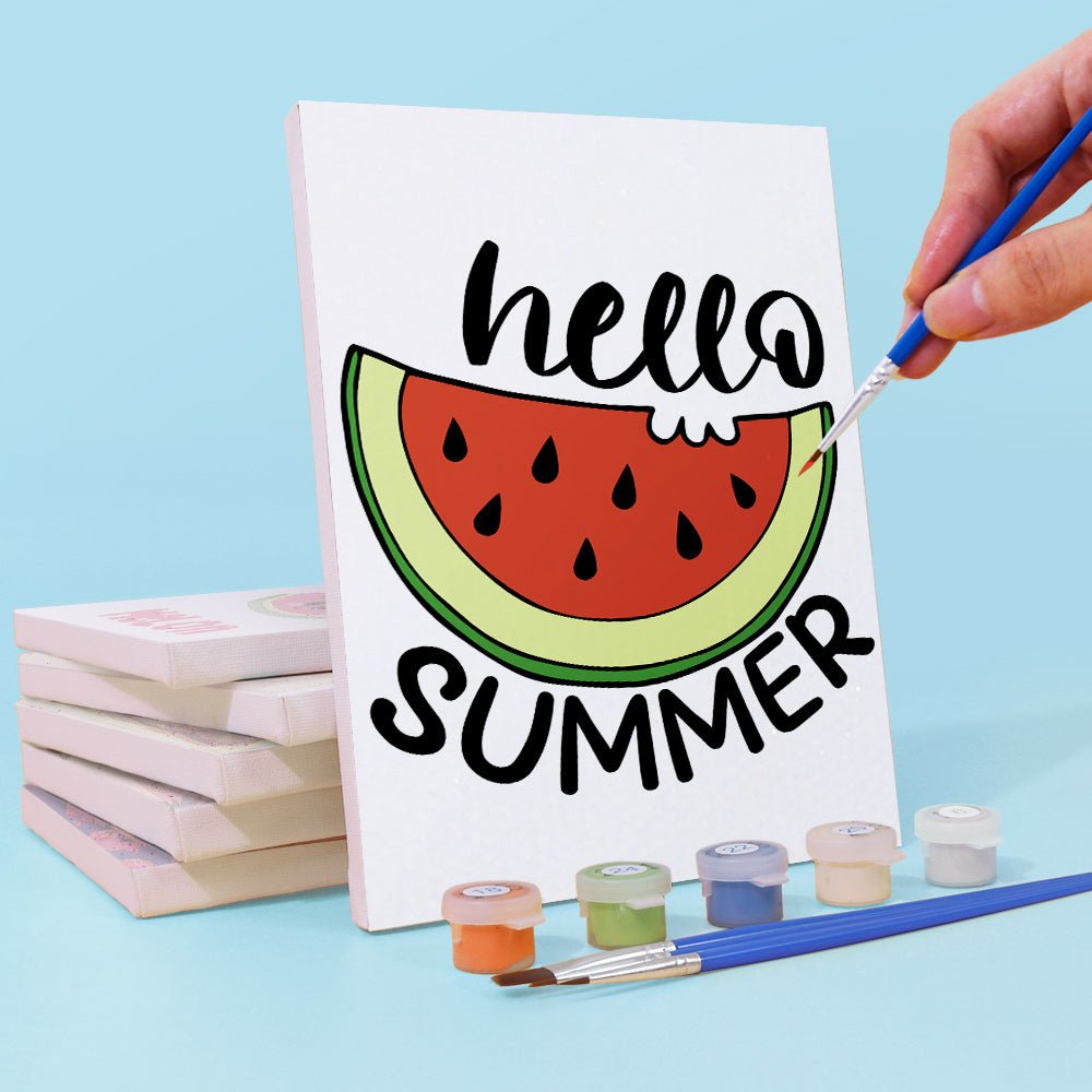 Hello Summer Melon - Mini Paint by Numbers Kit (6 Pieces) paint by numbers kit