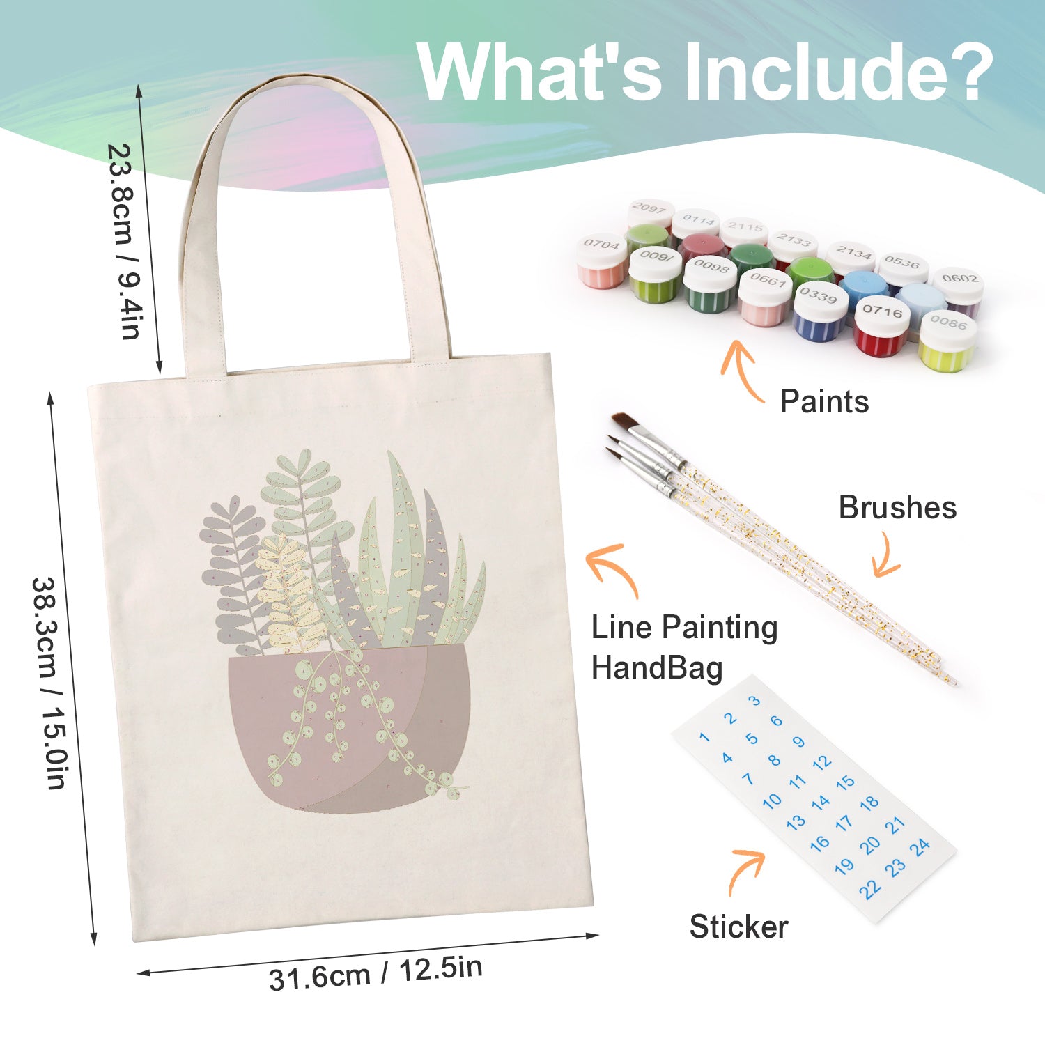 Urban Plant Carry Bag paint by numbers kit